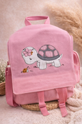 Cannavans 2-in-1 Kinder-Rucksack & Tasche – Schildkröte Rosa