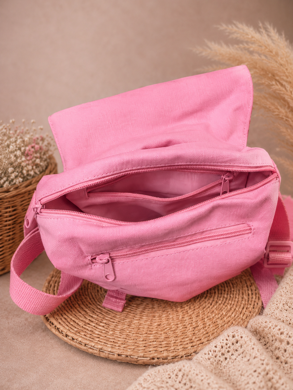 Cannavans 2-in-1 Kinder-Rucksack & Tasche – Pferd Rosa